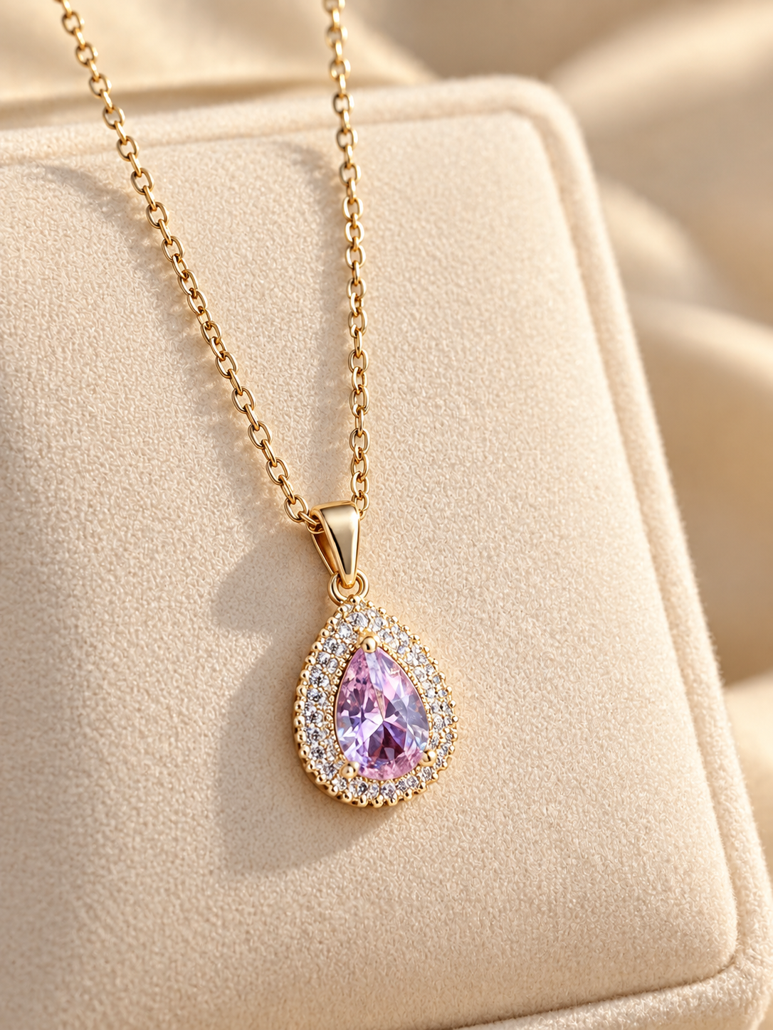 Dainty Pink stone Necklace