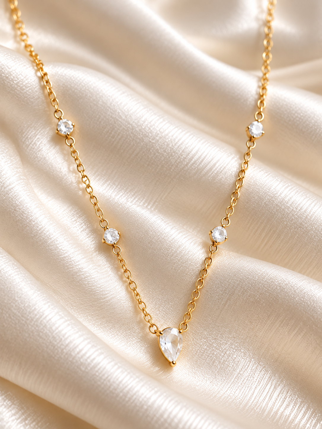 Drop stone necklace