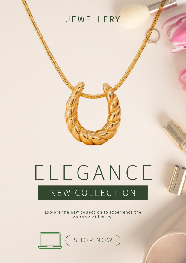 Anti-Tarnish Twisted Horseshoe Pendent Necklace