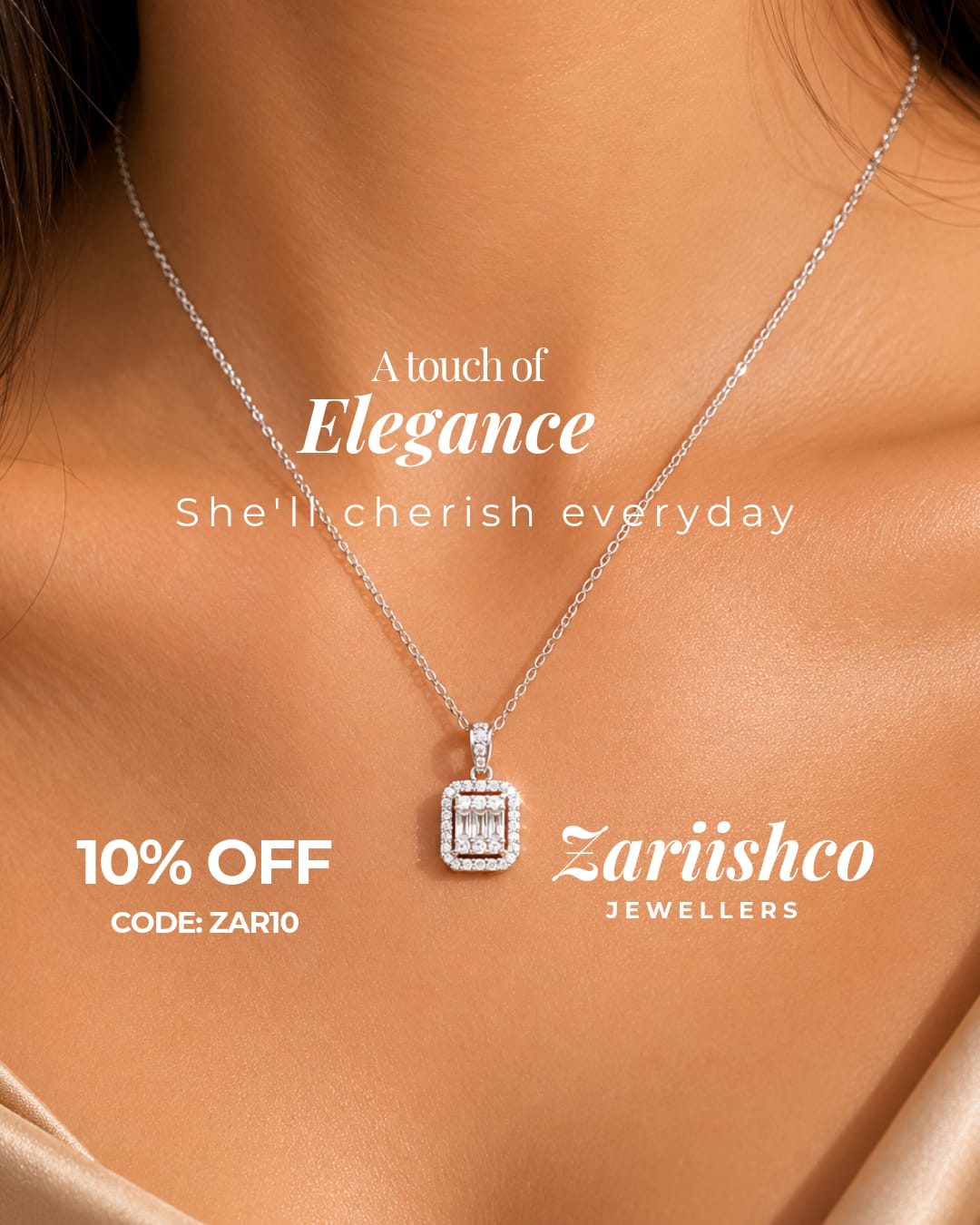 Aurora Emerald-Cut Crystal Pendant Necklace